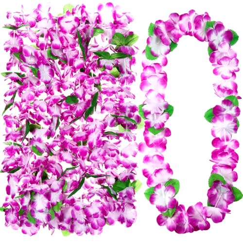 Hoteam Hawaiianische Leis-Halskette, tropische Blume, Luau-Party-Dekorationen, hawaiianische Blume, Luau-Halsketten, Hula-Tanz-Girlande, Stirnbänder für Strand, Geburtstag, Hochzeit, Party, 24 Stück Hoteam Hawaiianische Leis-Halskette, tropische Blume, Luau-Party-Dekorationen, hawaiianische Blume, Luau-Halsketten, Hula-Tanz-Girlande, Stirnbänder für Strand, Geburtstag, Hochzeit, Party, 24 Stück von Hoteam