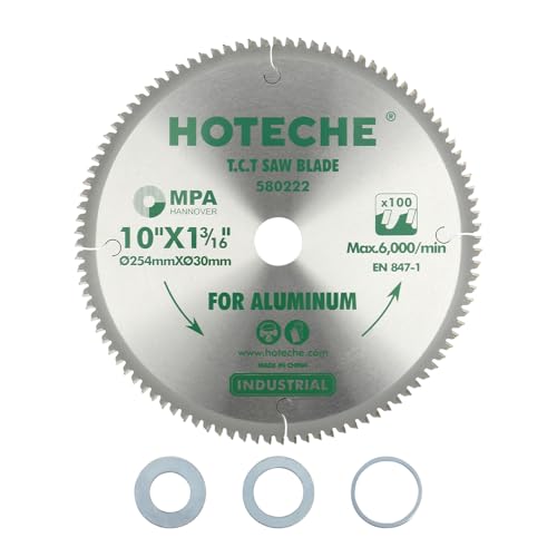 Hoteche TCT Kreissägeblatt 254x30x100T für präzise Schnitte in Aluminium und Kunststoff mit SK5 Basis 1.8mm Dicke 100 Zähne OKE402 Schneidkopf max 6000 U/min inklusive 3 Unterlegscheiben Hoteche TCT Kreissägeblatt 254x30x100T für präzise Schnitte in Aluminium und Kunststoff mit SK5 Basis 1.8mm Dicke 100 Zähne OKE402 Schneidkopf max 6000 U/min inklusive 3 Unterlegscheiben von Hoteche