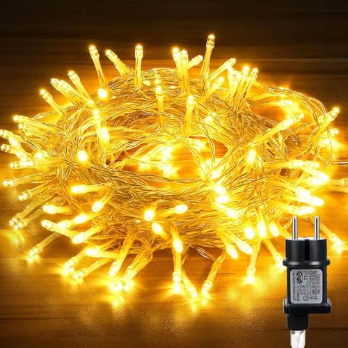 LED Lichterkette Außen, 10M 80 LED Outdoor Strom Lichterketten mit Stecker für Aussen Innen Deko, Garten, Hochzeit, Party, Weihnachtsdeko, Terassen Balkon - Warmweiß von Hoteril