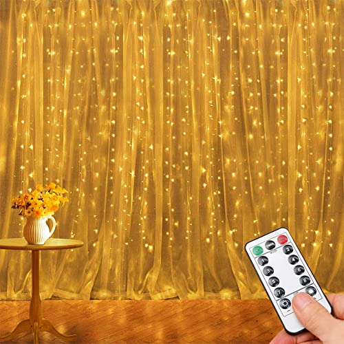 LED USB Lichtervorhang 2.4mx1.8m, Lichterketten vorhang mit 8 Modi mit Fernbedienung Timer, IP65, verstellbare Helligkeit Lichterkettenvorhang für Deko, Garten, Pavillon, Party, Schlafzimmer LED USB Lichtervorhang 2.4mx1.8m, Lichterketten vorhang mit 8 Modi mit Fernbedienung Timer, IP65, verstellbare Helligkeit Lichterkettenvorhang für Deko, Garten, Pavillon, Party, Schlafzimmer von Hoteril