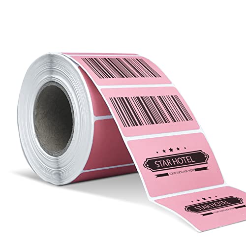 rosa Thermoetiketten flach 1,25x2,25 Zoll Hotlabel Thermodirekt-Etiketten, Quadratisches Etiketten für Thermo-Etikettendrucker Barcode Versand Desktop Drucker Aufkleber-1 Rolle,800 Etiketten (Rose） von Hotlabel