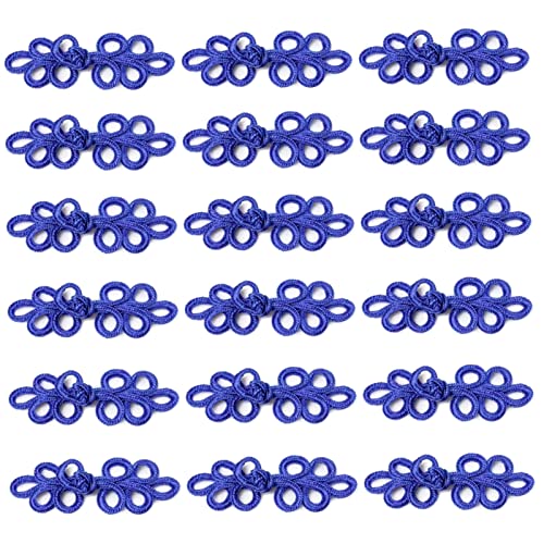 Houhounb 20 Pairs Chinese Knot Frog Buttons for DIY Closure Sewing Cheongsam Sweater Coats for Coat Coats Scarf Tang Clothing, Blau von Houhounb