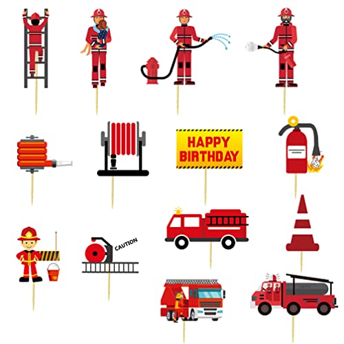 Houhounb 28Pcs Feuerwehr Geburtstag Kuchendekoration Happy Birthday Kuchen Tortendeko Feuerwehrmann Feuerwehrauto Feuerlöscher Cupcake Topper für Baby Kinder Geburtstag Party Dekoration Houhounb 28Pcs Feuerwehr Geburtstag Kuchendekoration Happy Birthday Kuchen Tortendeko Feuerwehrmann Feuerwehrauto Feuerlöscher Cupcake Topper für Baby Kinder Geburtstag Party Dekoration von Houhounb