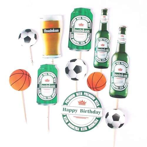 Houhounb 5 Sätze Grüner Bierflasche Tortendekoration Basketball Fußball Cake Topper Happy Birthday Kuchendekoration für Sommer Cool Thema Birthday Party Dekorationen Houhounb 5 Sätze Grüner Bierflasche Tortendekoration Basketball Fußball Cake Topper Happy Birthday Kuchendekoration für Sommer Cool Thema Birthday Party Dekorationen von Houhounb
