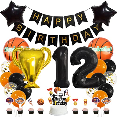 Houhounb Basketball 12. Geburtstag Deko Basketball Deko 12 Jahre Kindergeburtstag Party Deko Kinder Basketball Luftballon Tortendeko für Thema Basketball Kindergeburtstag Party Houhounb Basketball 12. Geburtstag Deko Basketball Deko 12 Jahre Kindergeburtstag Party Deko Kinder Basketball Luftballon Tortendeko für Thema Basketball Kindergeburtstag Party von Houhounb