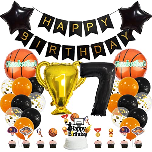 Houhounb Basketball 7. Geburtstag Deko Basketball Deko 7 Jahre Kindergeburtstag Party Deko Kinder Basketball Luftballon Tortendeko für Thema Basketball Kindergeburtstag Party Houhounb Basketball 7. Geburtstag Deko Basketball Deko 7 Jahre Kindergeburtstag Party Deko Kinder Basketball Luftballon Tortendeko für Thema Basketball Kindergeburtstag Party von Houhounb