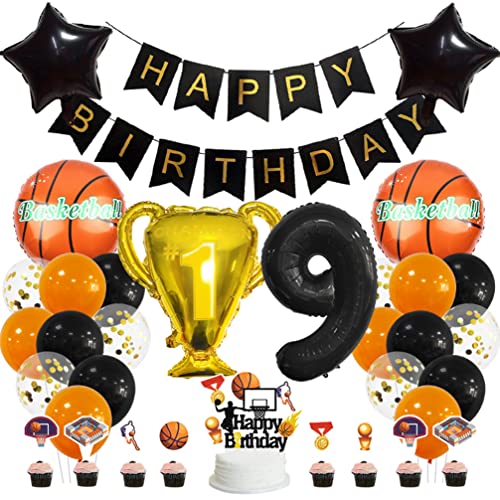 Houhounb Basketball 9. Geburtstag Deko Basketball Deko 9 Jahre Kindergeburtstag Party Deko Kinder Basketball Luftballon Tortendeko für Thema Basketball Kindergeburtstag Party Houhounb Basketball 9. Geburtstag Deko Basketball Deko 9 Jahre Kindergeburtstag Party Deko Kinder Basketball Luftballon Tortendeko für Thema Basketball Kindergeburtstag Party von Houhounb