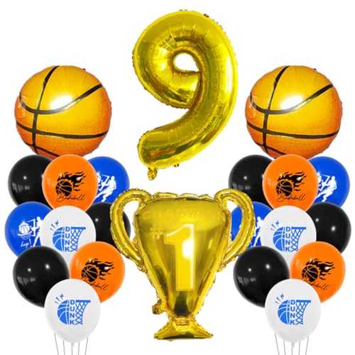 Houhounb Basketball Luftballon Set 9 Jahr Jungen Geburtstagsdeko Zahl 9 Ballon FolienBallon Basketball Druck Ballon Trophäe Ballon für 9. Geburtstag Party Dekoration Houhounb Basketball Luftballon Set 9 Jahr Jungen Geburtstagsdeko Zahl 9 Ballon FolienBallon Basketball Druck Ballon Trophäe Ballon für 9. Geburtstag Party Dekoration von Houhounb