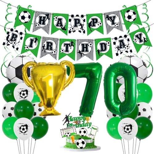 Houhounb Fußball Grüner Serie 70. Geburtstag Deko Fussball Deko Happy Birthday Banner Party Deko No.70 Fußball Luftballon Tortendeko für Thema Fußball 70 Jahre Geburtstag Dekoration Houhounb Fußball Grüner Serie 70. Geburtstag Deko Fussball Deko Happy Birthday Banner Party Deko No.70 Fußball Luftballon Tortendeko für Thema Fußball 70 Jahre Geburtstag Dekoration von Houhounb