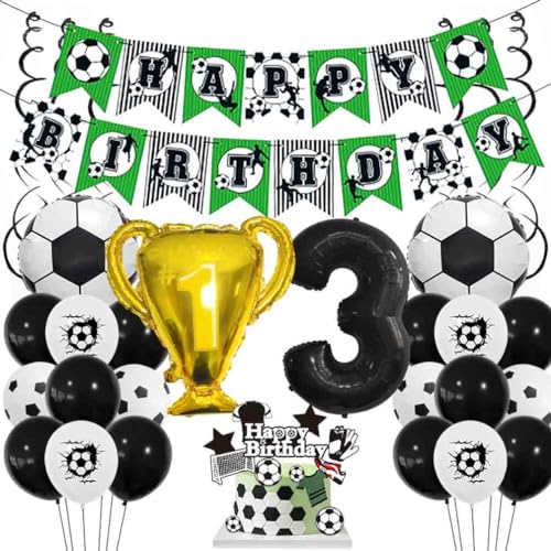 Houhounb Fußball Schwarze Serie 3. Geburtstag Deko Fussball Deko Happy Birthday Banner Party Deko Kinder Fußball Luftballon Tortendeko für Thema Fußball 3 Jahre Geburtstag Dekoration Houhounb Fußball Schwarze Serie 3. Geburtstag Deko Fussball Deko Happy Birthday Banner Party Deko Kinder Fußball Luftballon Tortendeko für Thema Fußball 3 Jahre Geburtstag Dekoration von Houhounb