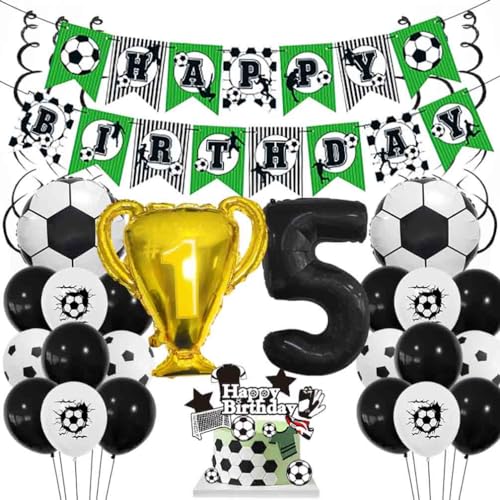 Houhounb Fußball Schwarze Serie 5. Geburtstag Deko Fussball Deko Happy Birthday Banner Party Deko Kinder Fußball Luftballon Tortendeko für Thema Fußball 5 Jahre Geburtstag Dekoration Houhounb Fußball Schwarze Serie 5. Geburtstag Deko Fussball Deko Happy Birthday Banner Party Deko Kinder Fußball Luftballon Tortendeko für Thema Fußball 5 Jahre Geburtstag Dekoration von Houhounb