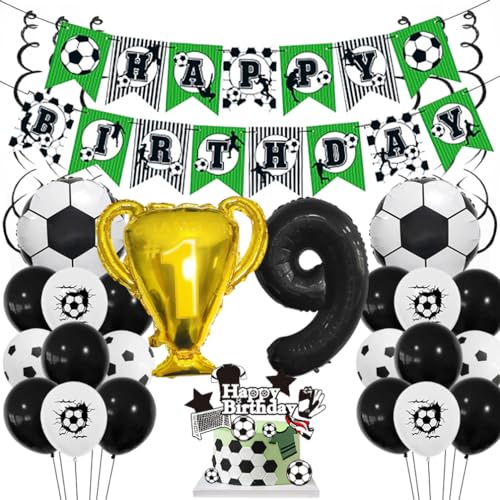 Houhounb Fußball Schwarze Serie 9. Geburtstag Deko Fussball Deko Happy Birthday Banner Party Deko Kinder Fußball Luftballon Tortendeko für Thema Fußball 9 Jahre Geburtstag Dekoration Houhounb Fußball Schwarze Serie 9. Geburtstag Deko Fussball Deko Happy Birthday Banner Party Deko Kinder Fußball Luftballon Tortendeko für Thema Fußball 9 Jahre Geburtstag Dekoration von Houhounb