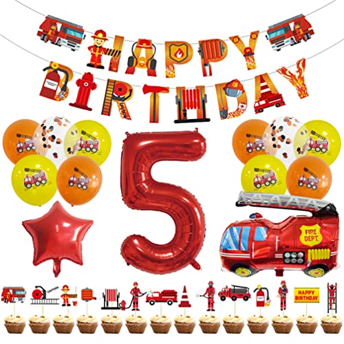 Houhounb Kindergeburtstag Feuerwehrauto Dekorationen Happy Birthday Banner Folienballon 5.Geburtstag Luftballon Latexballon Feuerwehr Deko für Kinder Party Deko Birthday Decoration Houhounb Kindergeburtstag Feuerwehrauto Dekorationen Happy Birthday Banner Folienballon 5.Geburtstag Luftballon Latexballon Feuerwehr Deko für Kinder Party Deko Birthday Decoration von Houhounb