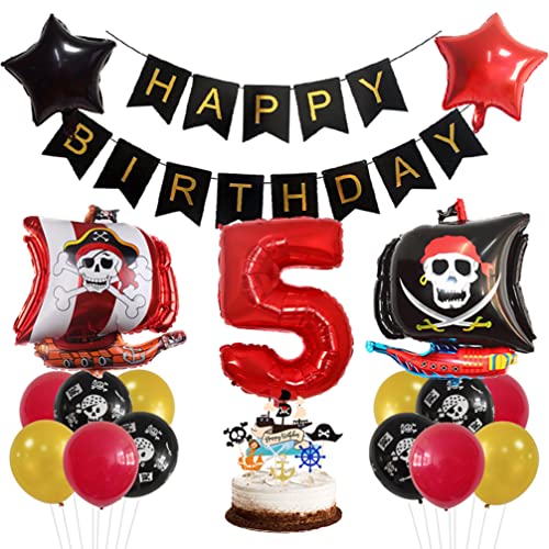 Houhounb Pirate 5. Geburtstag Deko Pirate Deko 5 Jahre Kindergeburtstag Party Deko Kinder Pirate Luftballon Tortendeko für Thema Pirate Kindergeburtstag Halloween Party Houhounb Pirate 5. Geburtstag Deko Pirate Deko 5 Jahre Kindergeburtstag Party Deko Kinder Pirate Luftballon Tortendeko für Thema Pirate Kindergeburtstag Halloween Party von Houhounb