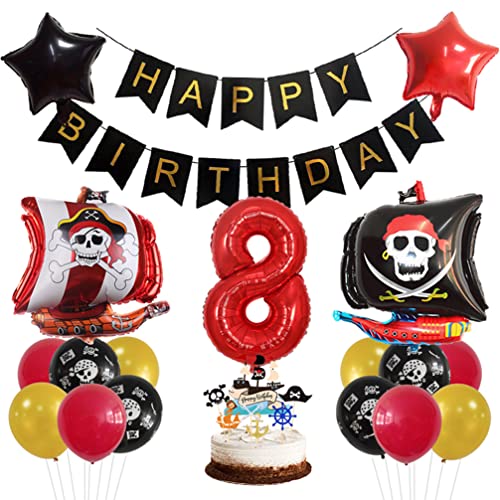 Houhounb Pirate 8. Geburtstag Deko Pirate Deko 8 Jahre Kindergeburtstag Party Deko Kinder Pirate Luftballon Tortendeko für Thema Pirate Kindergeburtstag Halloween Party Houhounb Pirate 8. Geburtstag Deko Pirate Deko 8 Jahre Kindergeburtstag Party Deko Kinder Pirate Luftballon Tortendeko für Thema Pirate Kindergeburtstag Halloween Party von Houhounb