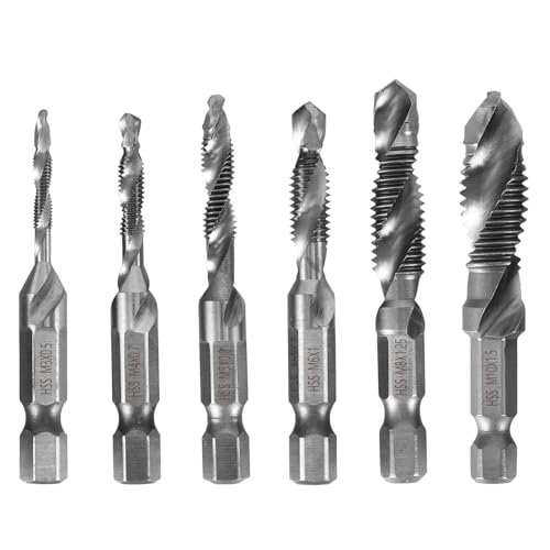 Bohrer Set, 6 Stück Hss Metallbohrer Set Karbonstahl Holzbohrer, Multifunktions Betonbohrer Mit Hochharten Exzenterbohrern Für Bohren Gravieren Holzbearbeitung, 3/4/5/6/8/10mm von Houkiper