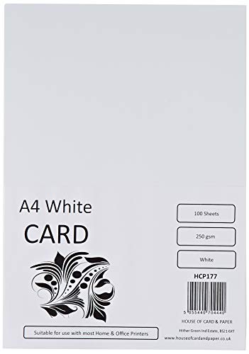 HPC Card Papierkarten, A4-Format, 250 g/m², Weiß, 100 Blatt HPC Card Papierkarten, A4-Format, 250 g/m², Weiß, 100 Blatt von House of Card & Paper