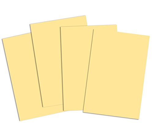 House of & Papier A2 220 gsm farbiger Karte – Pastell Gelb (50 Stück Blatt) von House of Card & Paper