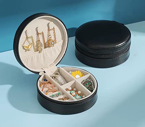 House of Quirk Reise-Schmuckschatulle, tragbarer Mini-Organizer, Reiseetui mit Reißverschluss, Kunstleder, kleine Aufbewahrungsboxen für Ringe, Ohrringe, Halsketten, Armbänder, Geschenk für Frauen und House of Quirk Reise-Schmuckschatulle, tragbarer Mini-Organizer, Reiseetui mit Reißverschluss, Kunstleder, kleine Aufbewahrungsboxen für Ringe, Ohrringe, Halsketten, Armbänder, Geschenk für Frauen und von House of Quirk