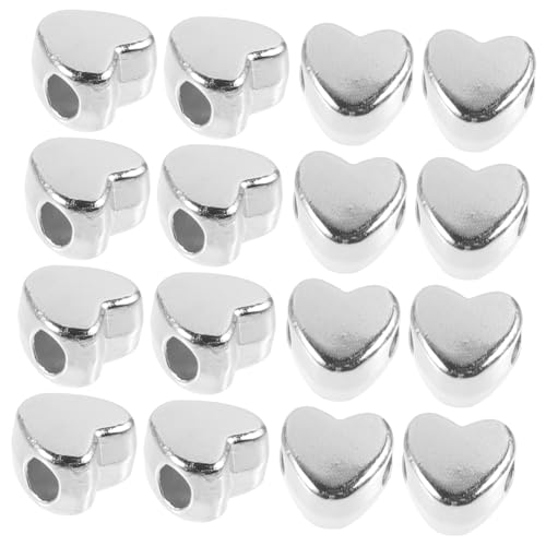 Housoutil 1 Herzförmige Perlen Anhänger Für Die Schmuckherstellung Klein Herz Lose Perlen Valentinsperlen Schmuckperlen Zur Herstellung Von Armbändern Herzen Kunststoffbeschichtung Silver von Housoutil