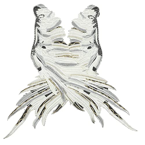 Housoutil 1 Paar Bestickte Engelsflügel Bügeleisen Eleganter Kleiderflicken Flicken Für Kleidung Eleganter Flügelaufnäher Applikation Zum Aufbügeln Flügel-patch-ornament Polyestergarn von Housoutil