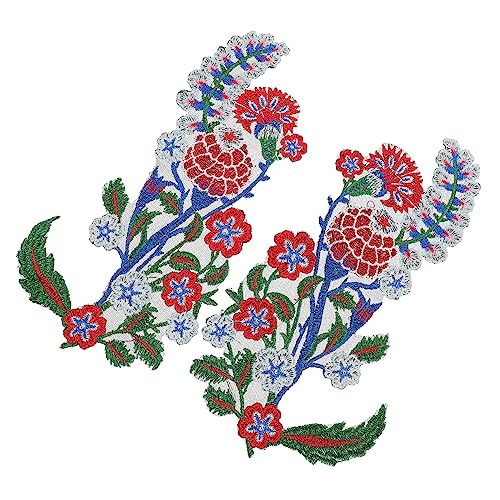 Housoutil 1 Paar Blumenstickerei Patches Vielseitige Applikationen für Kleidung Taschen und Hüte zur Dekoration und Reparatur von Kostümen und Alltagsmode von Housoutil