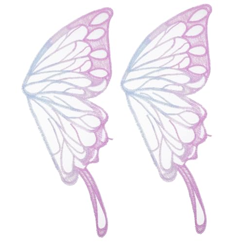 Housoutil 1 Paar Schmetterling gestickter Aufnäher Schmetterlingsfleck für Kleidung Flecken Patch Schlüssel Butterfly Stickerei Spitzenapplikation Schmetterlingsapplikationen Polyestergarn von Housoutil