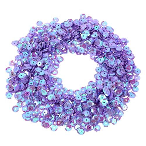 Housoutil 1 Pailletten Dekomaterialien Stickperlen Pailletten Basteln Grob Glitzer Basteln Deko Pailletten Hotfix Schillernd Glitzer Dekoration Nähen Farbig Rund Violett Acryl von Housoutil