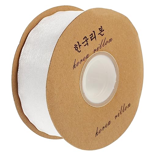 Housoutil 1 Rolle 4cm Band seidenband ribbon christmas dekoration christmas decoration weihnachtsbänder Schleife Bänder für Handwerk Gold Hochzeit Geschenkband Partygebrauchsband Garn Weiß von Housoutil