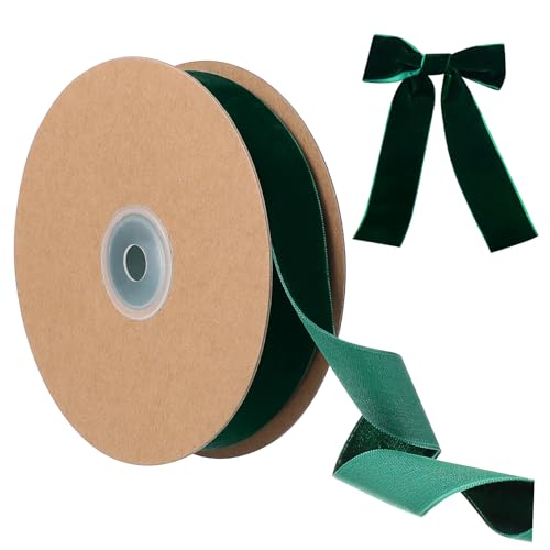 Housoutil 1 Rolle Beflockungsband Stoffbandbesatz farbig trimmen Wickelband dunkles Band Dekoration seidenband ribbon bandfeile clothing tape ziehschleifenband Geschenkverpackungsband Green von Housoutil