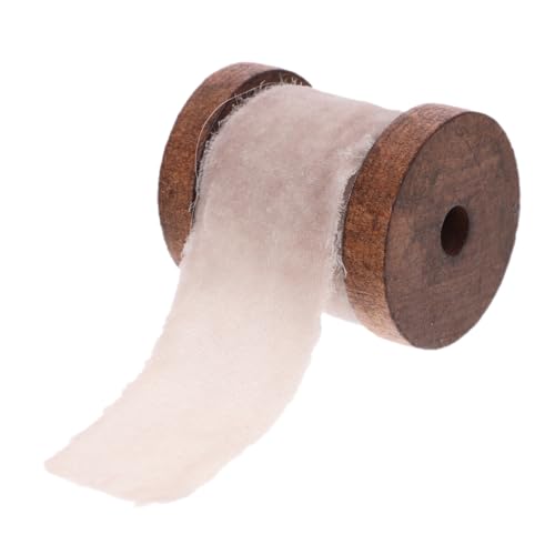 Housoutil 1 Rolle Beflockungsband geschenkverpackung geschenkband Partydekoration verpackungsmaterial Kuchenbox Wickelband Hochzeit Satinband Schleife Band zum Basteln Polyester Light Grey von Housoutil