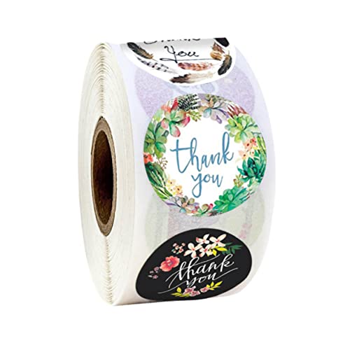 Housoutil 1 Rolle Chic Selbstklebende Dankeschön Aufkleber mit Blütenmuster Diy Etiketten für Party und Haushaltsverpackungen für Geschenktüten und Notizen von Housoutil