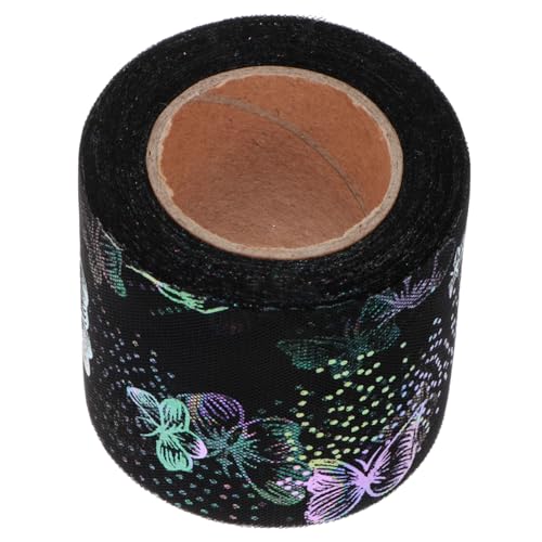 Housoutil 1 Rolle Diy Satinband für Kleidung und Bastelbedarf Schwarzes Netzmaterial für Haarschleifen Dekorationen und für Geburtstagsfeiern und Handarbeiten von Housoutil