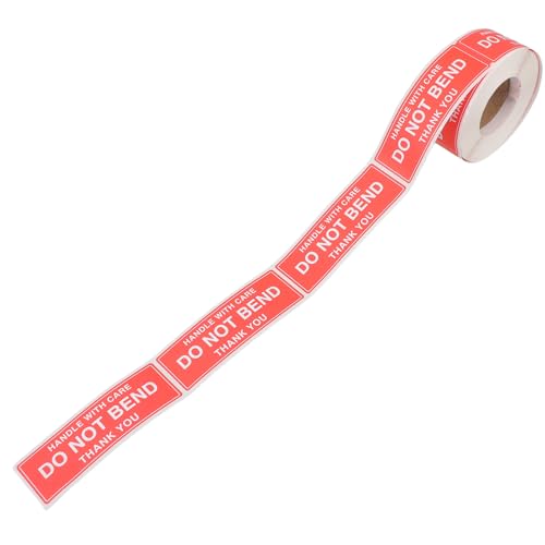 Housoutil 1 Rolle "Do Not Bend Shipping Caution" Aufkleber Rolle zerbrechliche Verpackungsetiketten für sicheren, stark haftenden Druck für zerbrechliche Waren von Housoutil