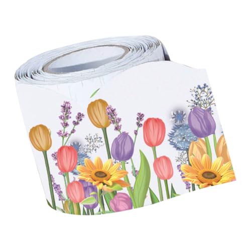 Housoutil 1 Rolle Frühling Dekorationspapier Stilvolle Border Sticker für Klassenzimmer und Wände Vielseitig Verwendbar Selbstklebend und Zuschneidbar für Kreative DIY Projekte und Festliche von Housoutil