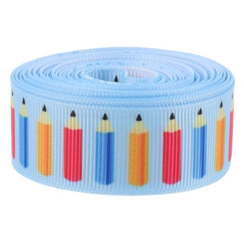 Housoutil 1 Rolle Gedrucktes Gurtband mit Thread Farben Party Stichworte Band zum Basteln Willkommen Verpackungsbänder handwerk machen bänder Zurück zu den Schulbändern Wickelband Polyester von Housoutil