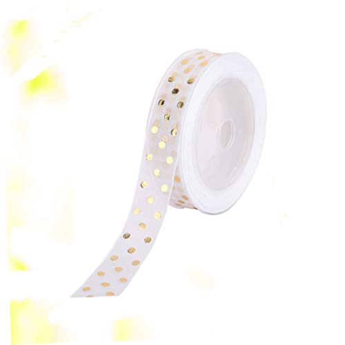 Housoutil 1 Rolle Gepunktete Verpackungsbänder Dickes Band Jubeln Chiffon Dünnes Band Partyzubehör Funkeln Bogen Stoff Farbe Schleifen Aus Satinbändern Hochzeit Gegenwärtig Willkommen Weiß von Housoutil