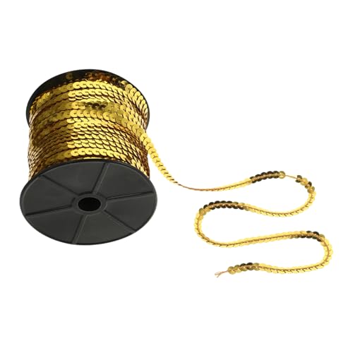 Housoutil 1 Rolle Goldene Flache Paillettenstreifen Nähen Trimmen Verschönerung Quastenband Paillettenbesatz Lose Pailletten Rock Mit Silbernen Pailletten Meerjungfrau-paillettenband Pvc von Housoutil