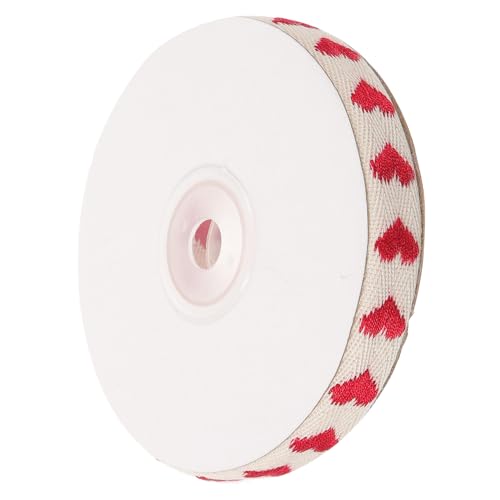 Housoutil 1 Rolle Herz-geschenkband Bänder Zum Basteln Valentinstag Band Zum Verpacken Herzen Paketband Schleifen Zum Verpacken Diy Liefert Stoffband Polyester Baumwolle von Housoutil