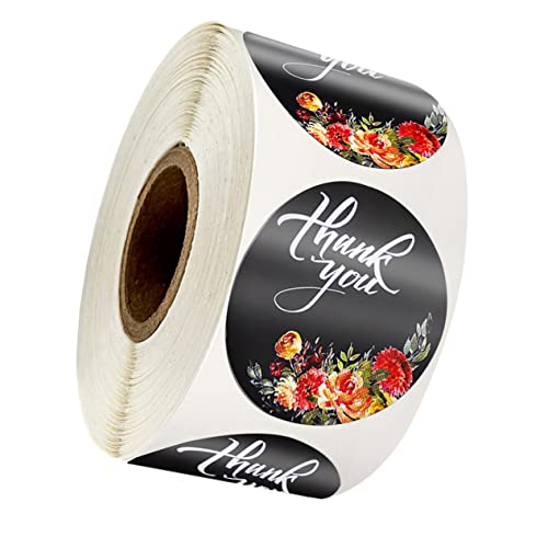 Housoutil 1 Rolle Roll Selbstklebende Aufkleber mit Blütenmuster für Geschenktüten Backwaren und Diy Projekte Cookies Bastelprojekte und Kleine Geschäfte von Housoutil