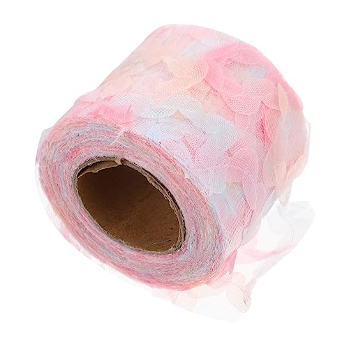 Housoutil 1 Rolle Rose -Kleidungszubehör geschenkband Kleidung Dekorationen Nähen von Verzierungen Accessoires zur Kleiderdekoration Verzierungen für Kleidung Polyester Rosa von Housoutil