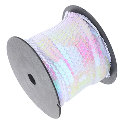 Housoutil 1 Rolle Strasssteine ​​zum Basteln Spitzenbesatz Vintage breiter Fransen-Quastenbesatz Mini sewing accessories glitter basteln runde Kleidung Pailletten DIY-Material PVC Weiß von Housoutil