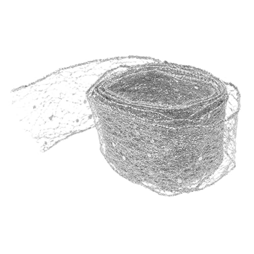 Housoutil 1 Rolle Weihnachtsband Band Für Kränze Goldenes Geschenkband Bling Wrap Zum Basteln Breites Goldband Hochzeitsband Urlaub Verdrahtetes Band Goldenes Kräuselband Schnur Silver von Housoutil