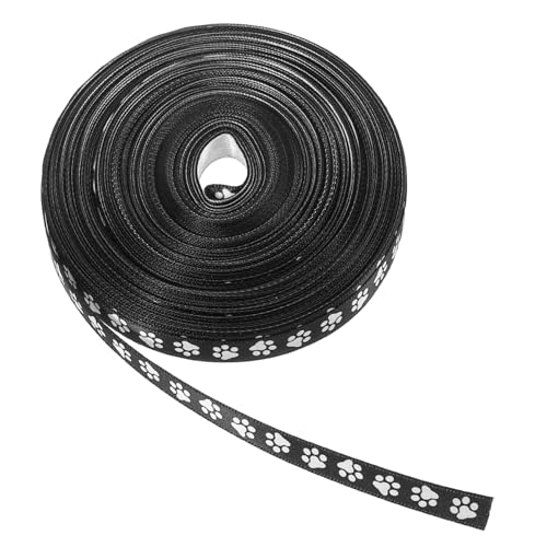 Housoutil 1 Rolle Weißes Band mit Pfotenabdruck geschenkband rolle DIY Geschenkbänder Mehrzweck Geschenkband Vielseitiges Dekoband Pfotenabdruckband bedrucktes Band Polyester von Housoutil