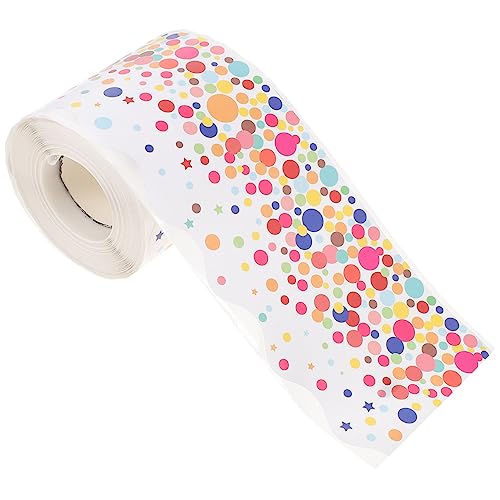 Housoutil 1 Rolle Wellenkanten-Aufkleber Punkt trimmen Schwarzes Brett Grenze Dekore dekoration Papier für Bulletin Board Aufkleber für Pinnwand Kupferplattenaufkleber Weiß von Housoutil