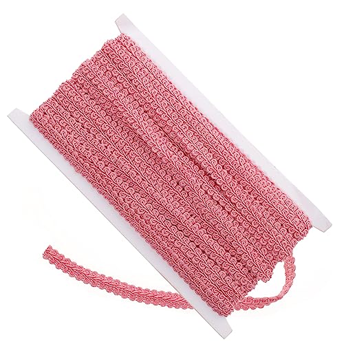 Housoutil 1 Rolle Wellige Spitze Nähen Vorhangausstattung Dekorativer Zopfbesatz Trimmen Farbig Rand Blumen- Dickes Band Geflochten Handgefertigter Zopfbesatz Kanten Flechten Polyester Rosa von Housoutil