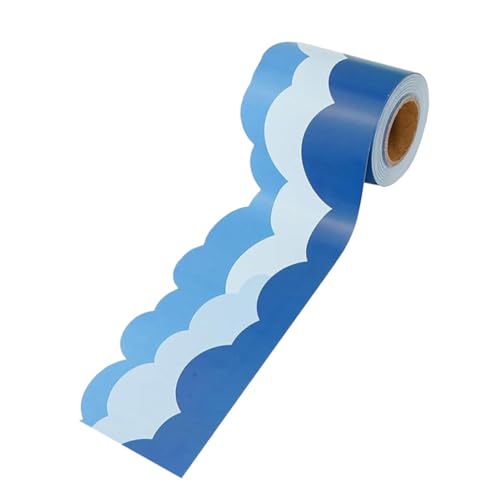 Housoutil 1 Rolle Wolkenrandaufkleber Roller Himmelsgrenze Wandrandpapier Whiteboard -Ausstattungsstreifen Schulausstattungsstreifen Aufkleber aus beschichtetem Papier Blue von Housoutil