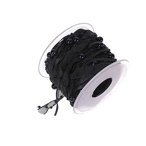 Housoutil 1 Rolle dekoratives Perlenband weihnachten party schwarzes schleifenband hochzeitsdekoration Valentinstag Blumen- Dusche Hochzeitsband Piyester-Gurtbänder für Partys Black von Housoutil