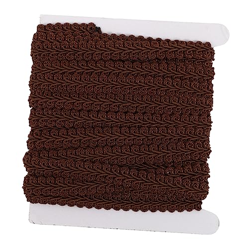 Housoutil 1 Rolle wellige Spitze Dekorativ Volantband Stoff geflochtenes Band Welle Rand bastelzeug craft gardinen - vorhänge dekoration unikal Volant trimmen Nähen trimmen Polyester Coffee von Housoutil