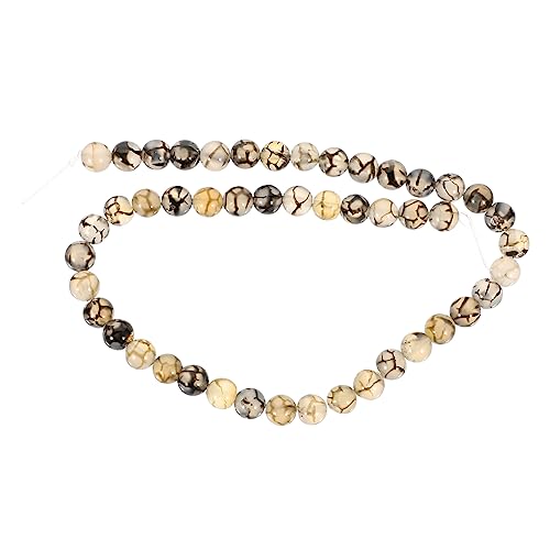 Housoutil 1 Saite Naturstein Perlen Weiße Drachenvenen Perlen für DIY Schmuckherstellung Armbänder pro Strang Einzigartiges Design Leicht und Tragbar Housoutil 1 Saite Naturstein Perlen Weiße Drachenvenen Perlen für DIY Schmuckherstellung Armbänder pro Strang Einzigartiges Design Leicht und Tragbar von Housoutil